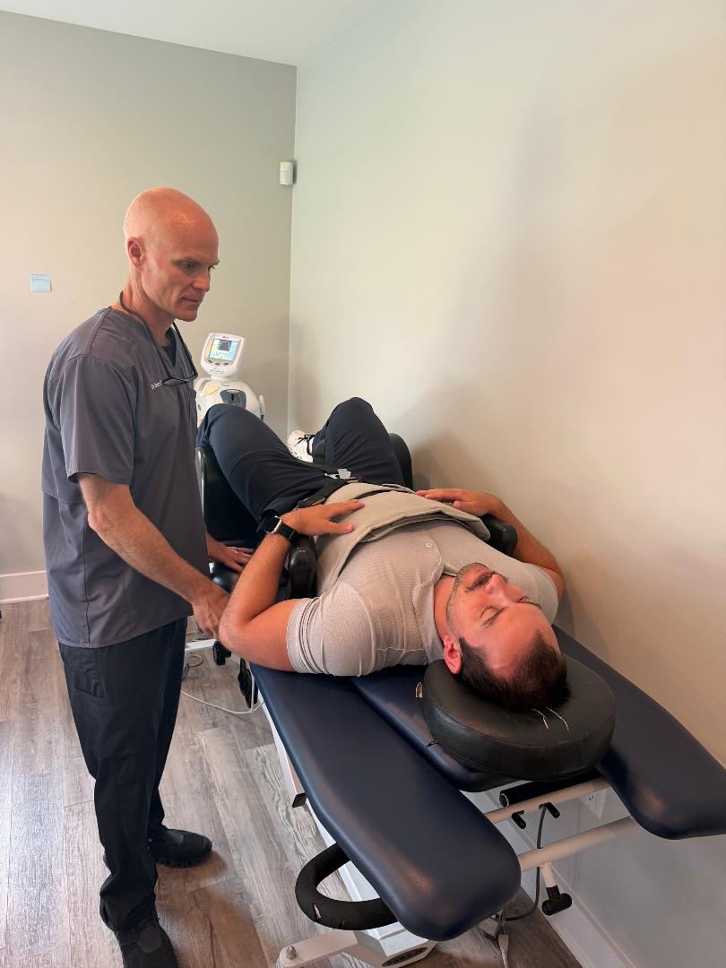 Dr. Dan Klein providing spinal decompression treatment in Upper Darby PA